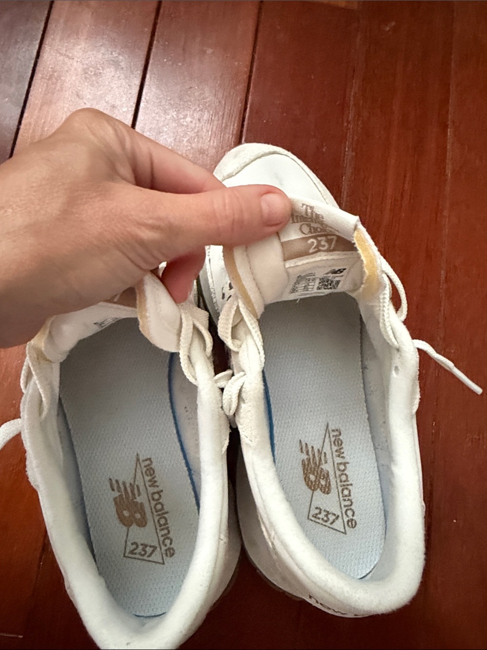 New Balance Women's Cream Sneakers with Leopard Accent - Picture 12 of 12